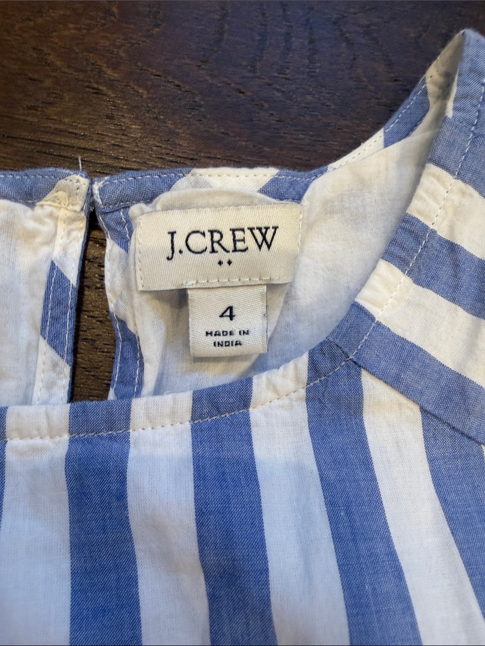 J. Crew Blue and White Striped Sleeveless Dress with Tie Waist Size 4 - C2-037 - Picture 2 of 8